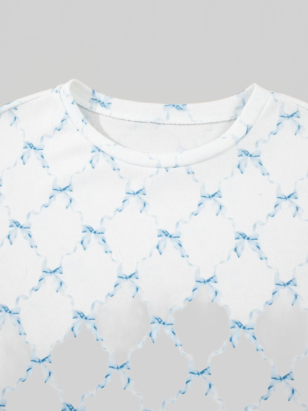 Printed Round Neck Top and Shorts Two-Piece Lounge Set nicholesgifts