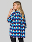 Women Double Take Full Size Geometric Notched Half Sleeve Blouse nicholesgifts