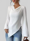 Cowl Neck Ribbed Knit T-Shirt nicholesgifts