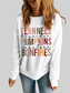 Letter Graphic Round Neck Long Sleeve Sweatshirt nicholesgifts