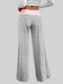 Women Contrast Waistband Wide Leg Pants nicholesgifts