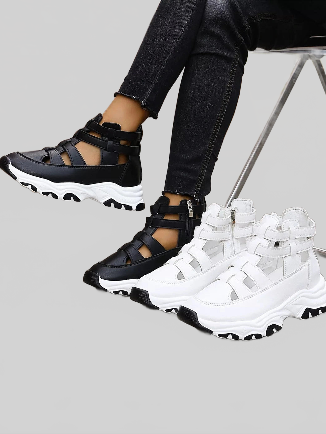 Women Cutout Platform Sneakers NicholesGifts