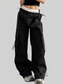 Women Cargo Wide Leg Pants with Bow Tie Details nicholesgifts