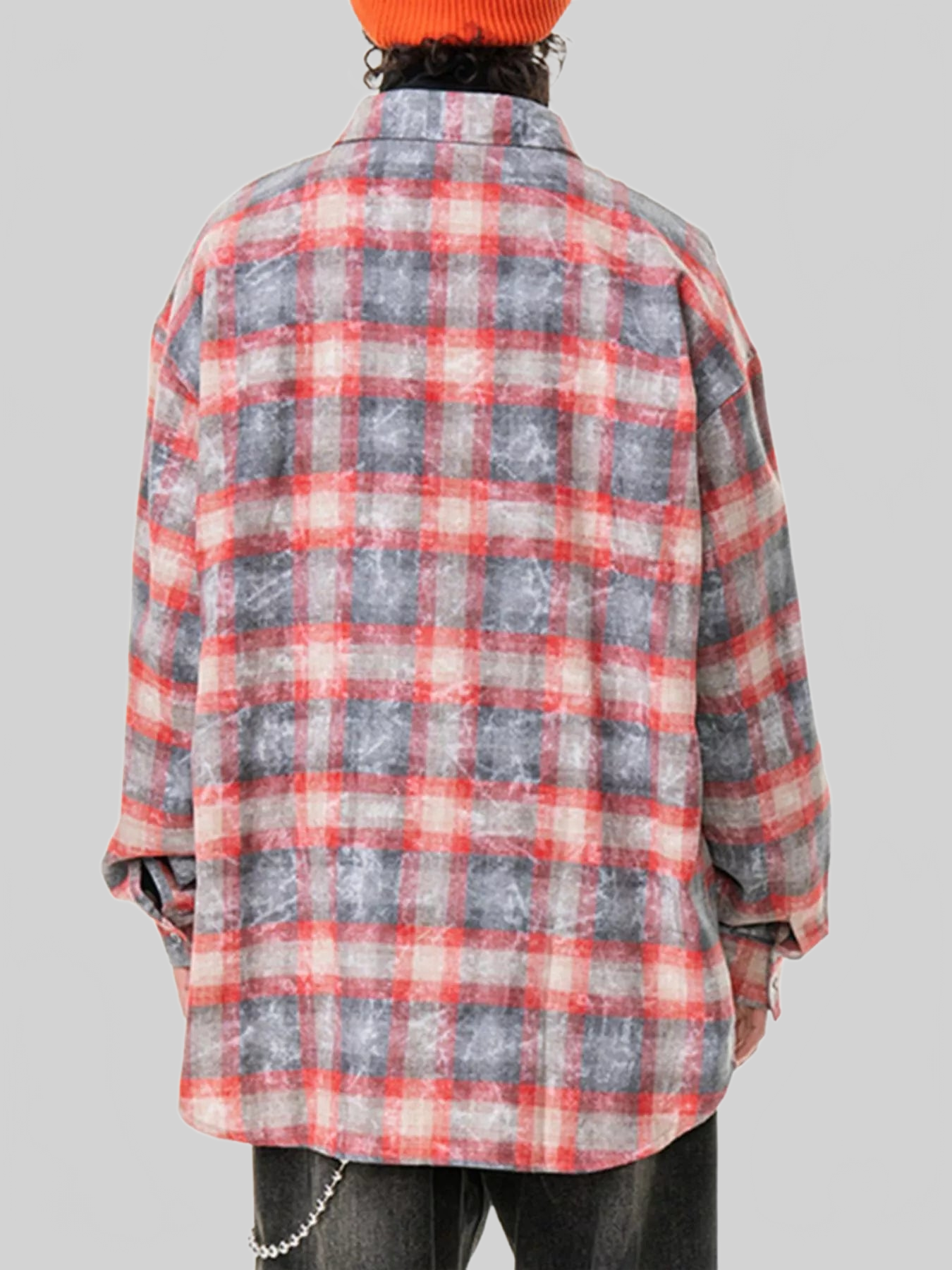 Men's Plus Size Plaid Button Up Long Sleeve Shirt nicholesgifts