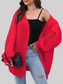 Women Open Front Dropped Shoulder Longline Cardigan nicholesgifts