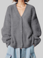 Women Button Up Dropped Shoulder Cardigan nicholesgifts
