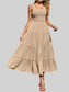 Women Tiered Smocked Wide Strap Summer Dress nicholesgifts