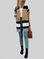 Perfee Color Block Open Front Drop Shoulder Cardigan nicholesgifts