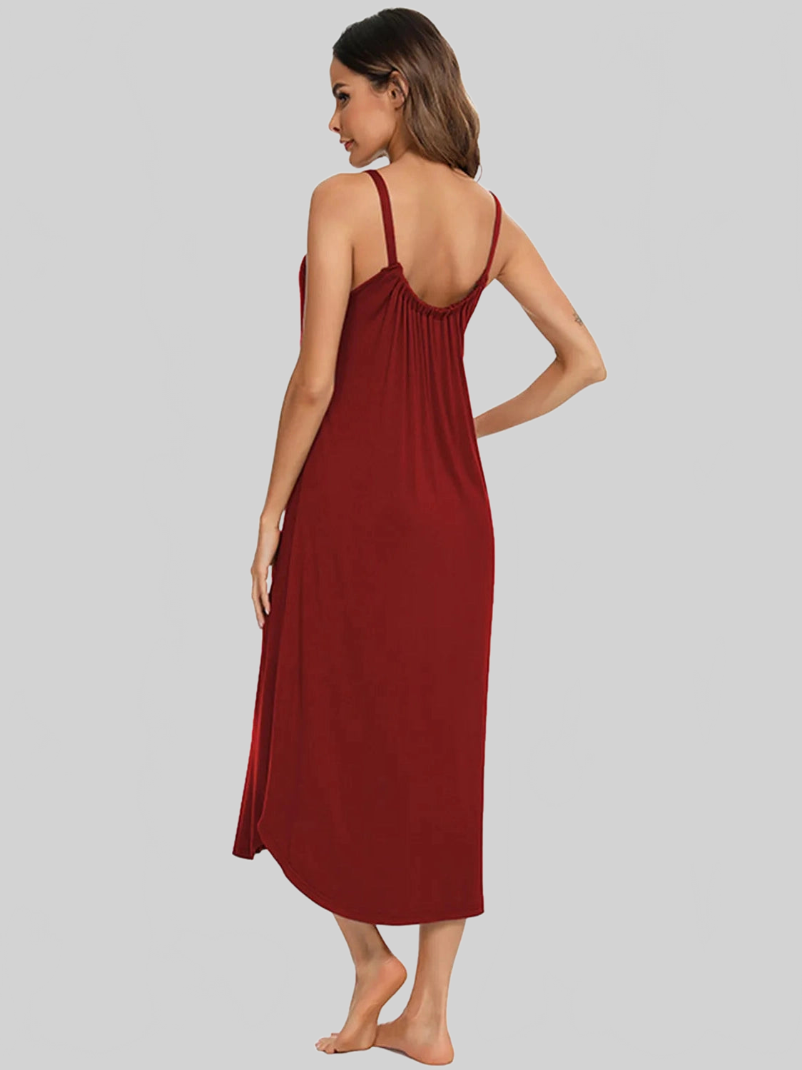 V-Neck Midi Lounge Dress nicholesgifts