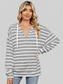 Drawstring Striped Long Sleeve Hoodie NicholesGifts