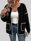 Perfee Pocketed Contrast Button Up Jacket nicholesgifts