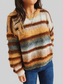 Women Striped Round Neck Long Sleeve Pullover Sweater nicholesgifts