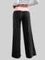 Women Contrast Waistband Wide Leg Pants nicholesgifts