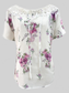Women Full Size Printed Tie Neck Short Sleeve Blouse nicholesgifts
