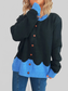 Button-Front Contrast Trim Cardigan nicholesgifts