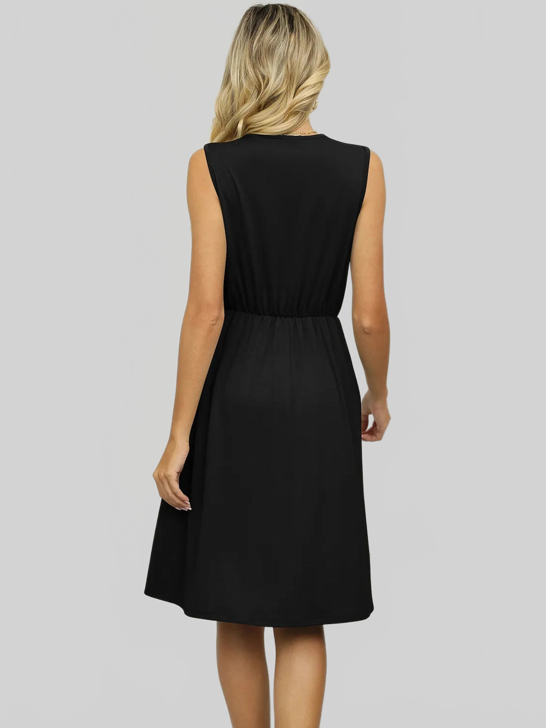 Pocketed V-Neck Wide Strap Dress nicholesgifts