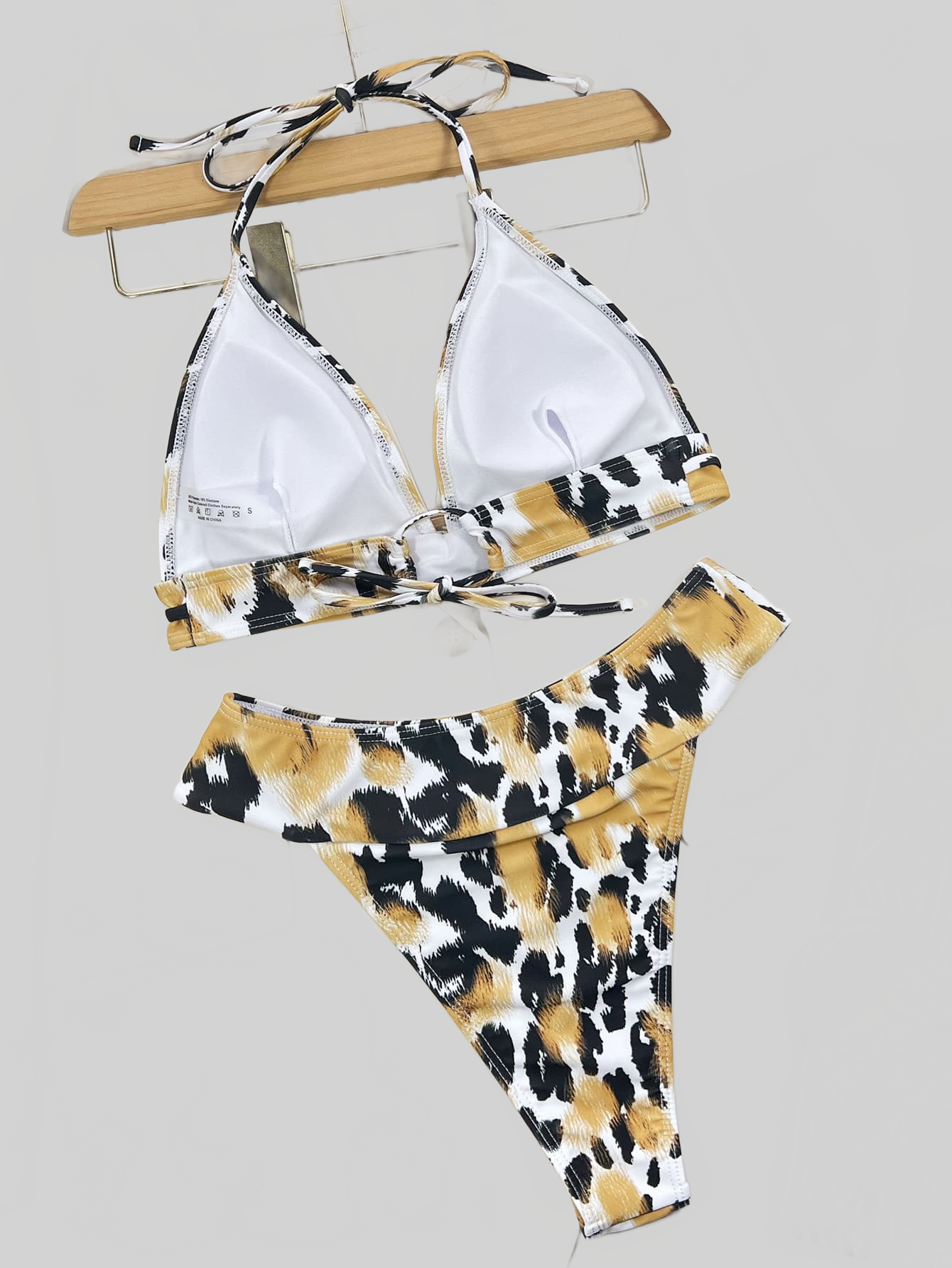 Women Animal Print Halter Neck Bikini Set nicholesgifts