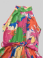 Tied Printed Mock Neck Sleeveless Dress nicholesgifts