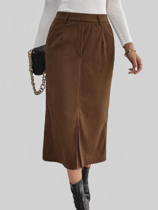 Perfee Slit Midi Skirt with Pockets nicholesgifts
