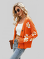 Women Flower Pattern Button Front Cardigan nicholesgifts