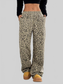 Women Full Size Leopard Print Wide Leg Pants Plus Size nicholesgifts