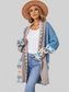 Women Geometric Open Front Long Sleeve Cardigan Sweater nicholesgifts