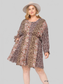 Women Print Mixed Dolman Sleeve Dress With Side Pockets NicholesGifts