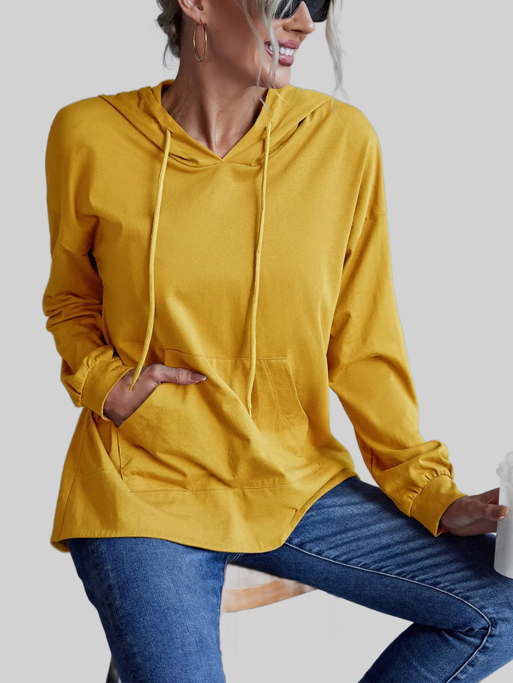 Ivy Lane Drawstring Pocketed Dropped Shoulder Hoodie NicholesGifts