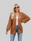 Women Openwork Open Front Lantern Sleeve Cardigan nicholesgifts