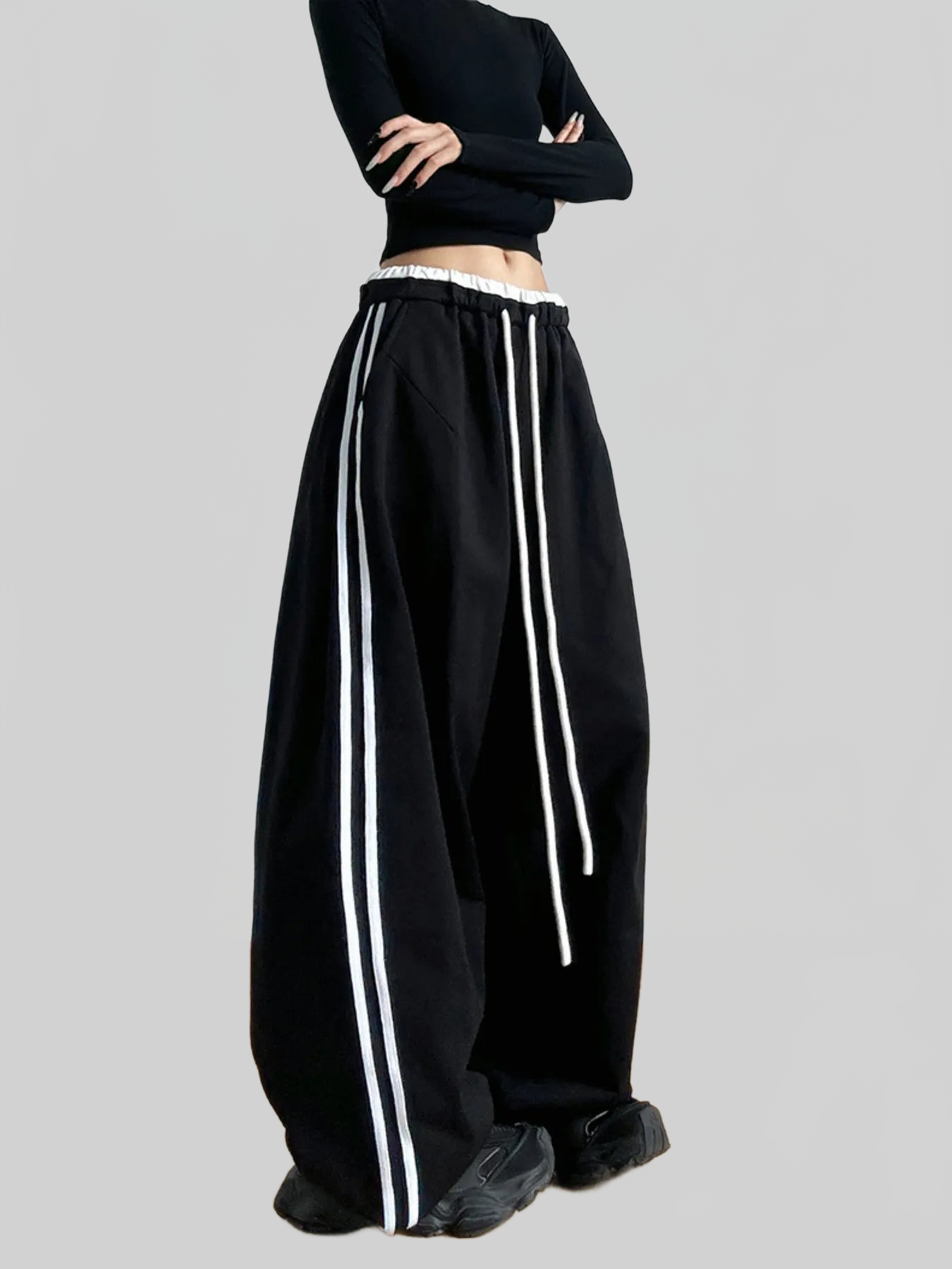 Women Wide Leg Drawstring Pants nicholesgifts