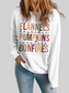 Letter Graphic Round Neck Long Sleeve Sweatshirt nicholesgifts