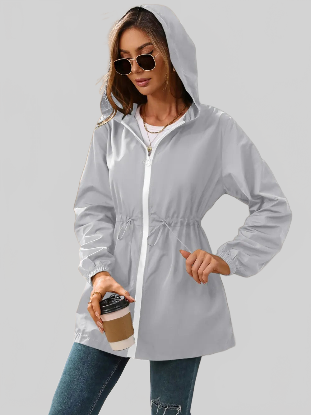 Ivy Lane Outdoor Waterproof Long Sleeve Hooded Windbreaker nicholesgifts