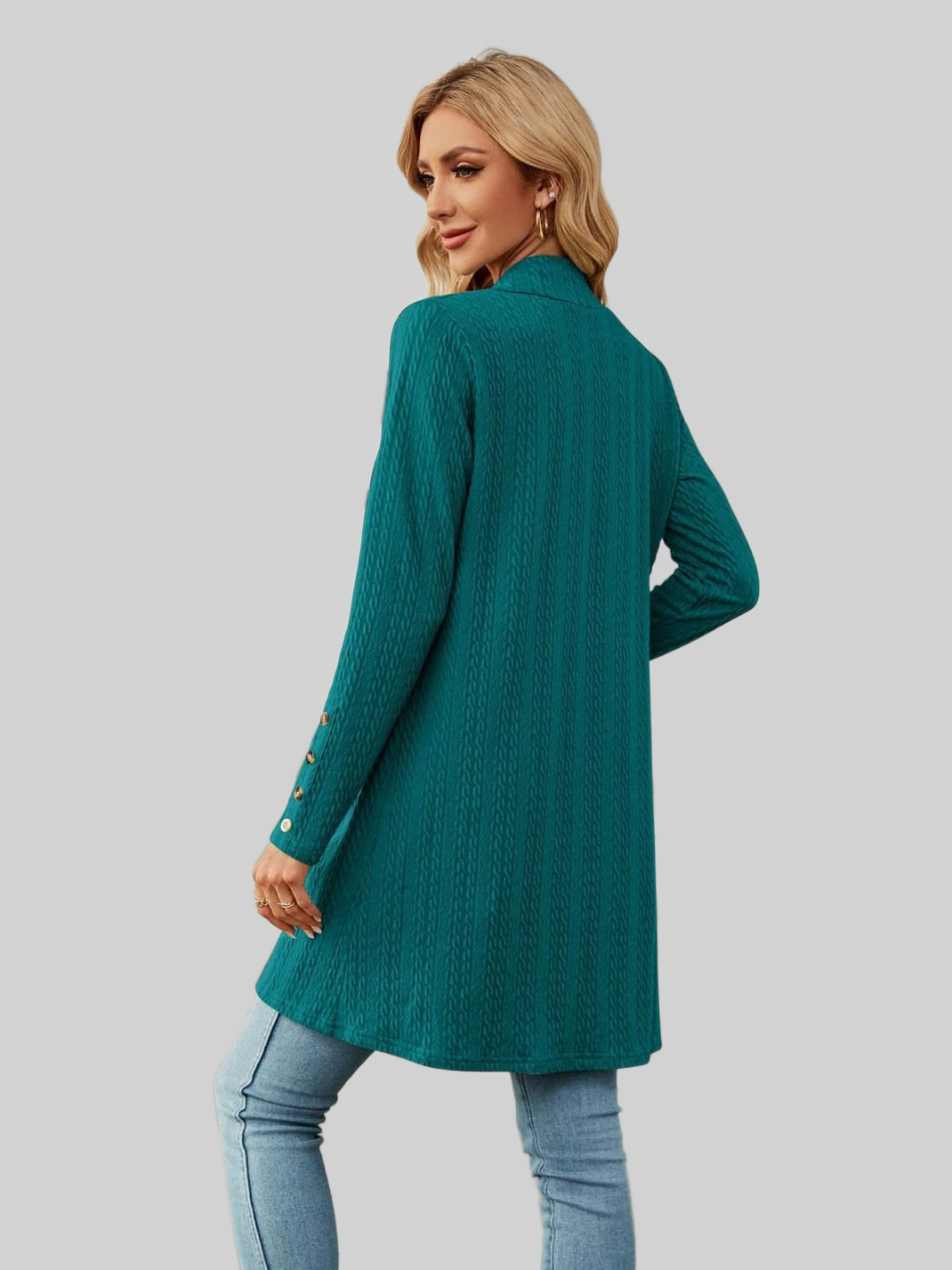 Long Sleeve Open Front Cardigan nicholesgifts
