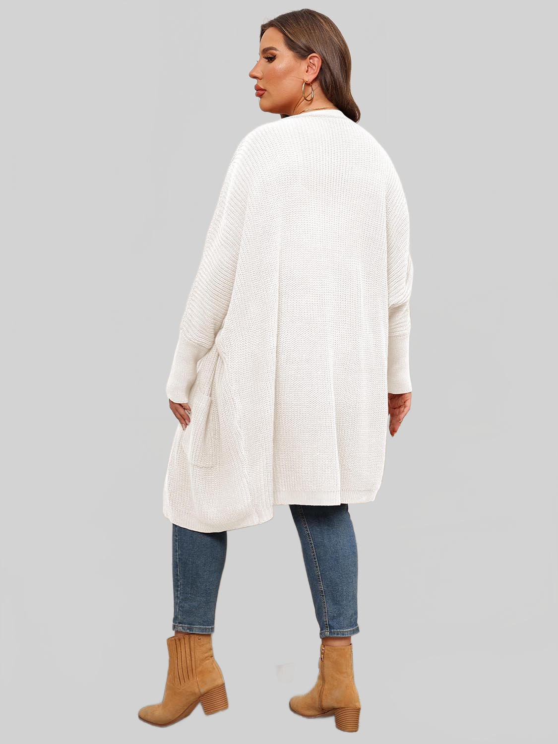 Women Plus Size Open Front Cardigan With Pockets NicholesGifts