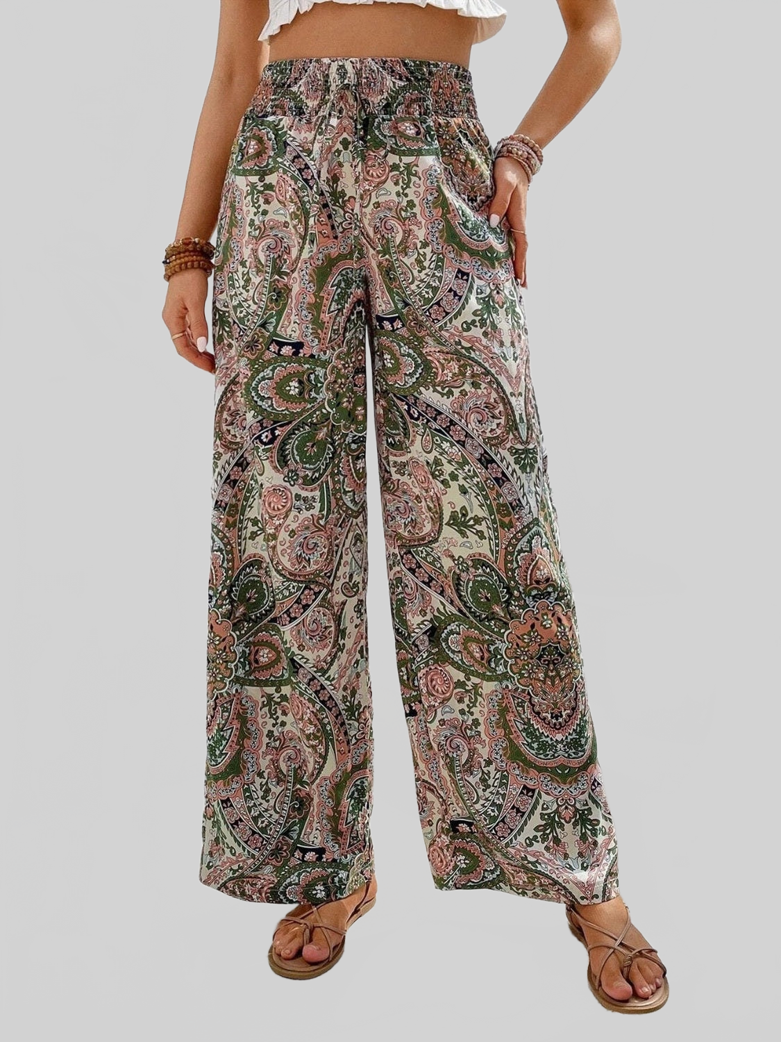 Women Printed Wide Leg Pants NicholesGifts