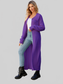 Women Full Size Collared Open Front Duster Cardigan nicholesgifts