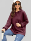 Waffle-Knit Long Sleeve Hoodie nicholesgifts