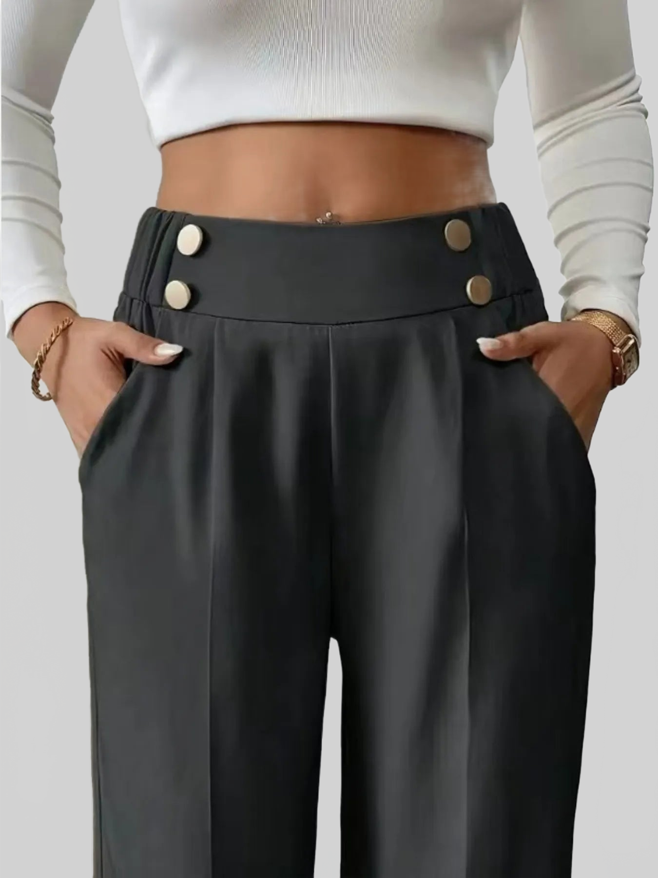 Women High Waist Wide Leg Pants nicholesgifts