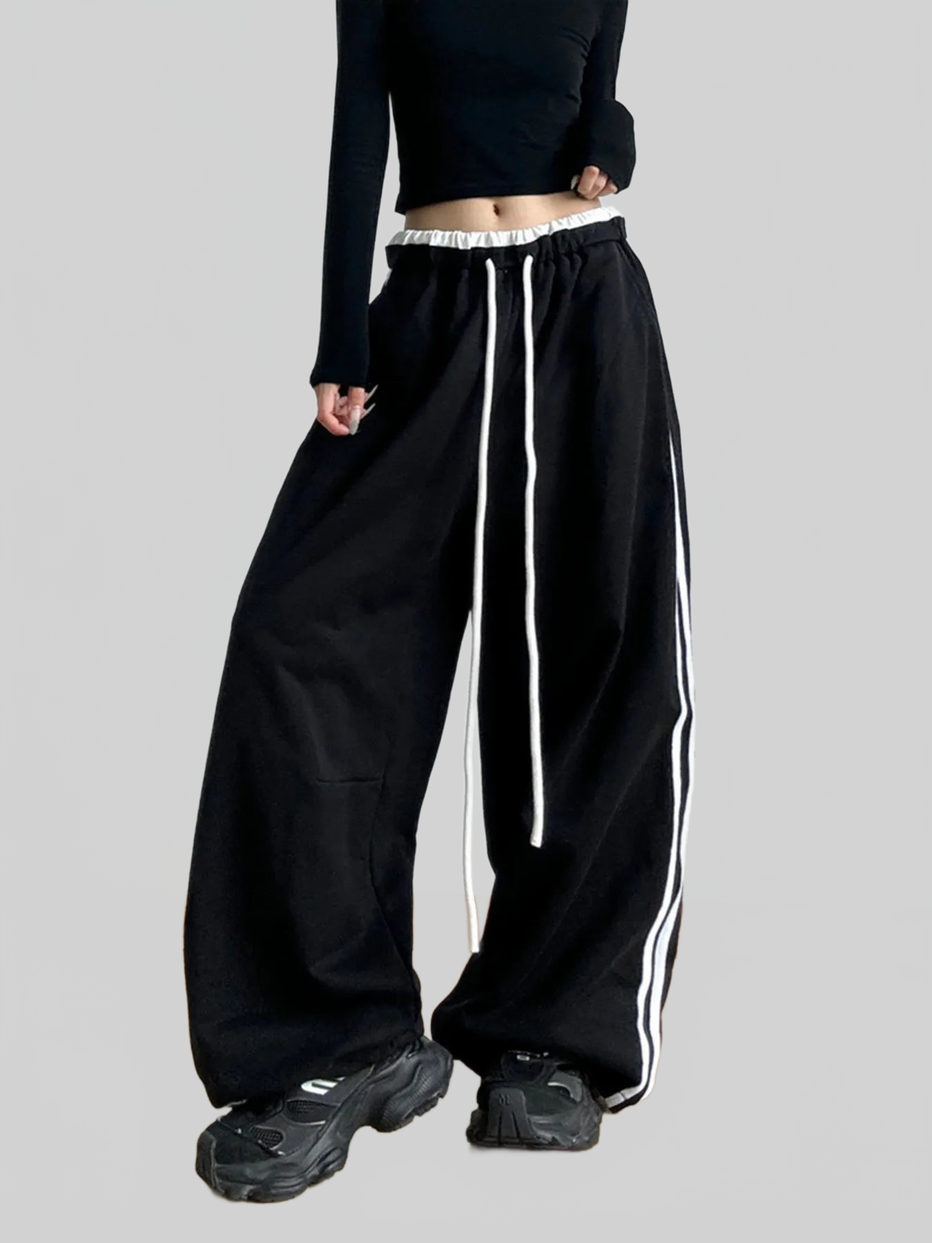 Women Wide Leg Drawstring Pants nicholesgifts
