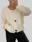 Button-Front Knit Cardigan with Pockets nicholesgifts