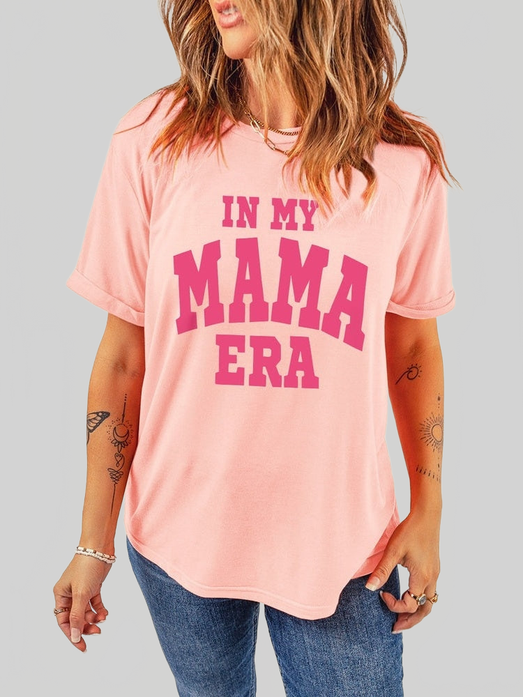 Women In My Mama Era Round Neck Mother's Day T-Shirt nicholesgifts