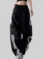 Women Striped Wide Leg Cargo Pants nicholesgifts