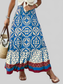 Geometric Elastic Waist Maxi Skirt nicholesgifts