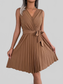 Tied Surplice Sleeveless Pleated Dress nicholesgifts
