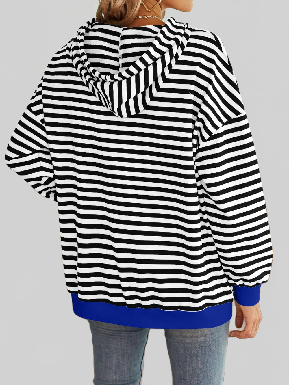 Lovelet Drawstring Striped Long Sleeve Hoodie NicholesGifts