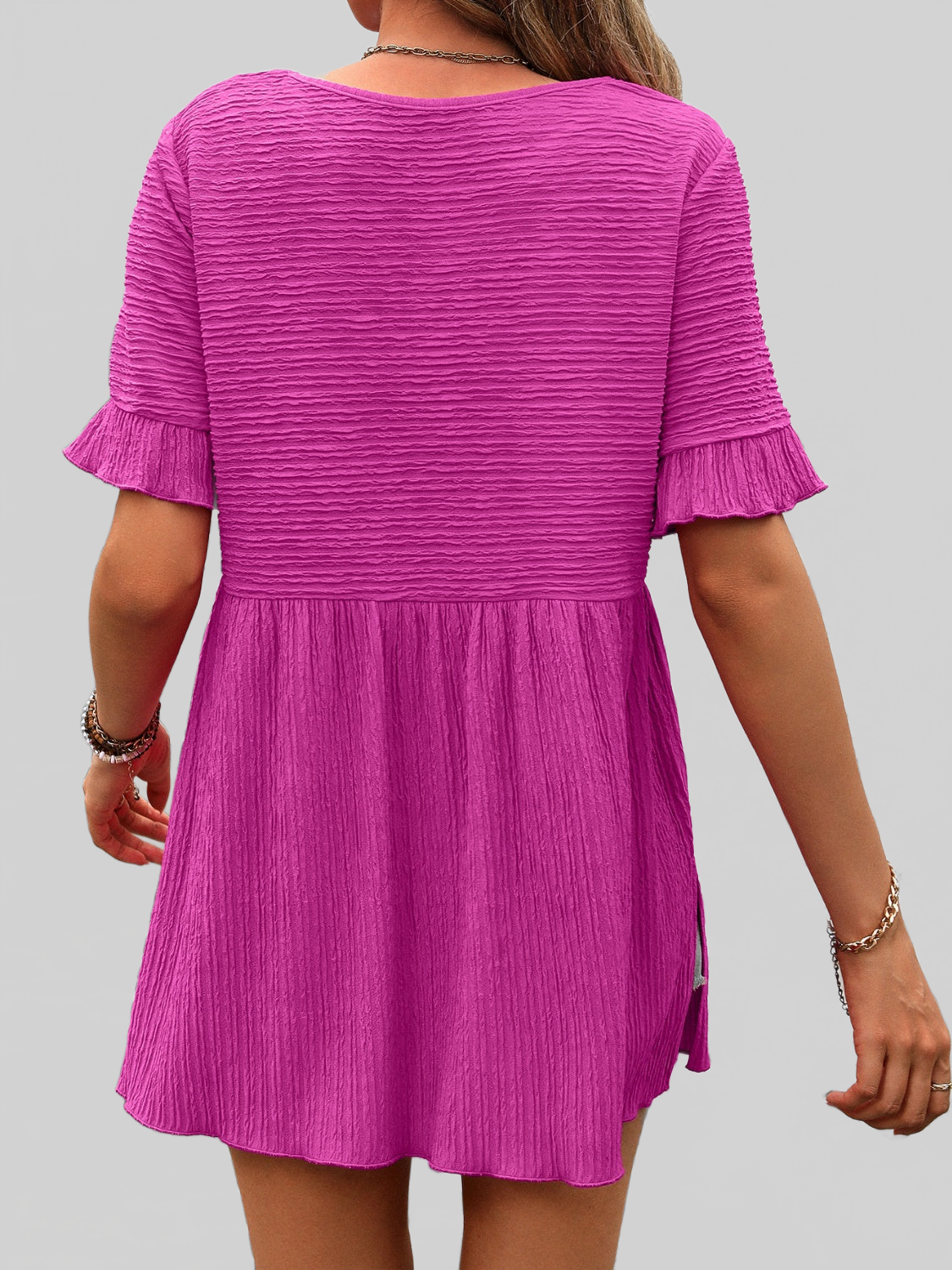 Women Round Neck Short Sleeve Blouse nicholesgifts