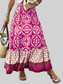 Geometric Elastic Waist Maxi Skirt nicholesgifts