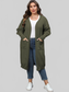 Plus Size Long Sleeve Pocketed Cardigan Trendsi