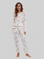Flamingo Long Sleeve Top and Pants Lounge Set nicholesgifts