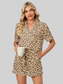 Full Size Leopard Short Sleeve Top and Shorts Lounge Set Plus Size nicholesgifts